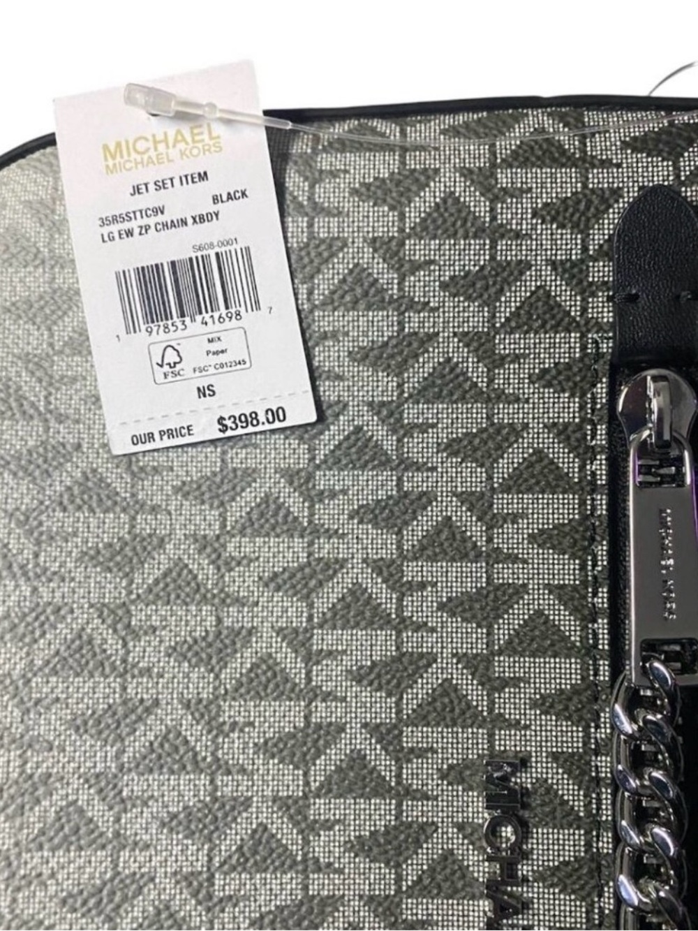 NWT Michael Kors Ombré Dark Gray Signature Crossbody Bag - Picture 3 of 5